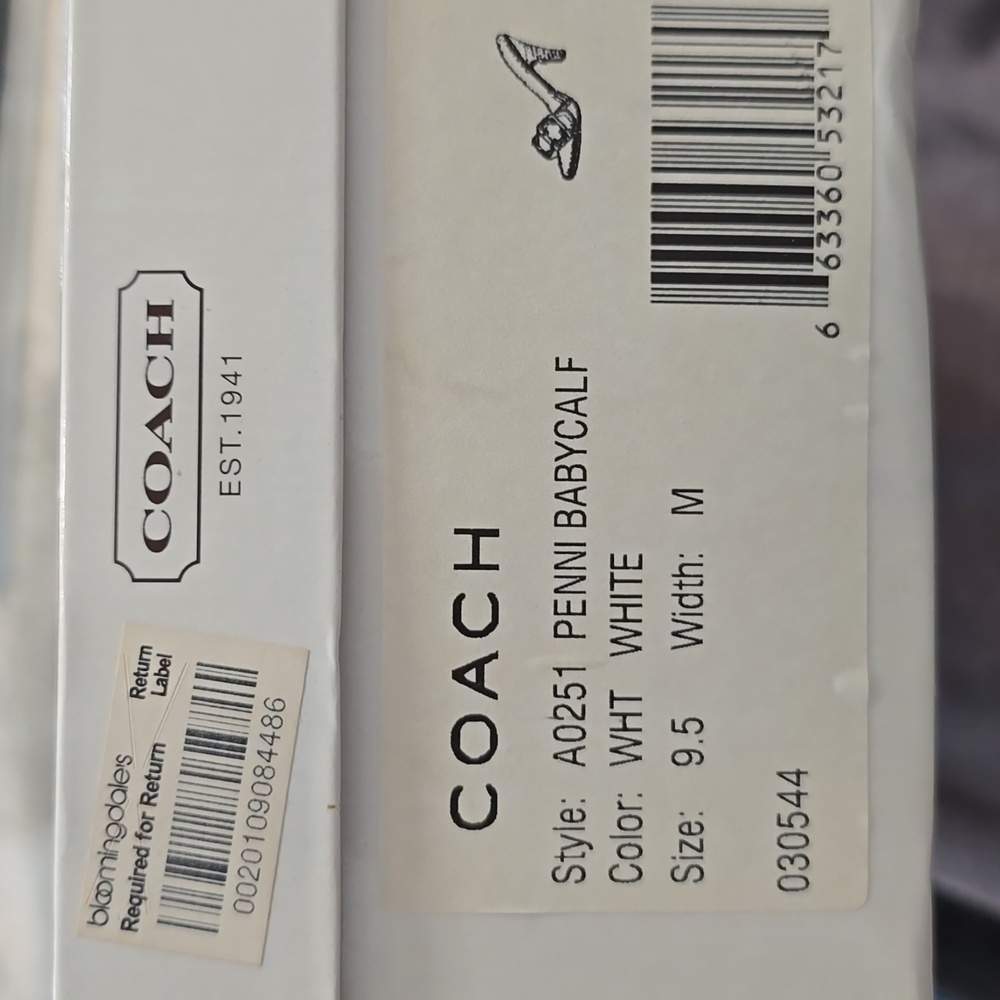 NIB Coach VINTAGE White LEATHER PENNI BABYCALF Ktten Heels 9.5 - Picture 6 of 6